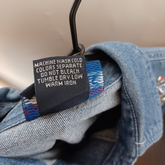 90s LasOlas Western Cowgirl Boot Denim Long Sleeve Shirt Womens Size L (14-16) - Picture 7 of 7